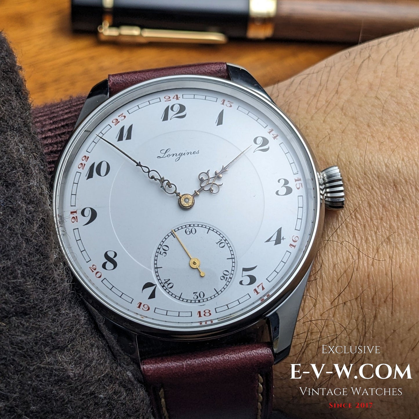 Antique Longines Watch 1908 Enamel Dial  / Serviced