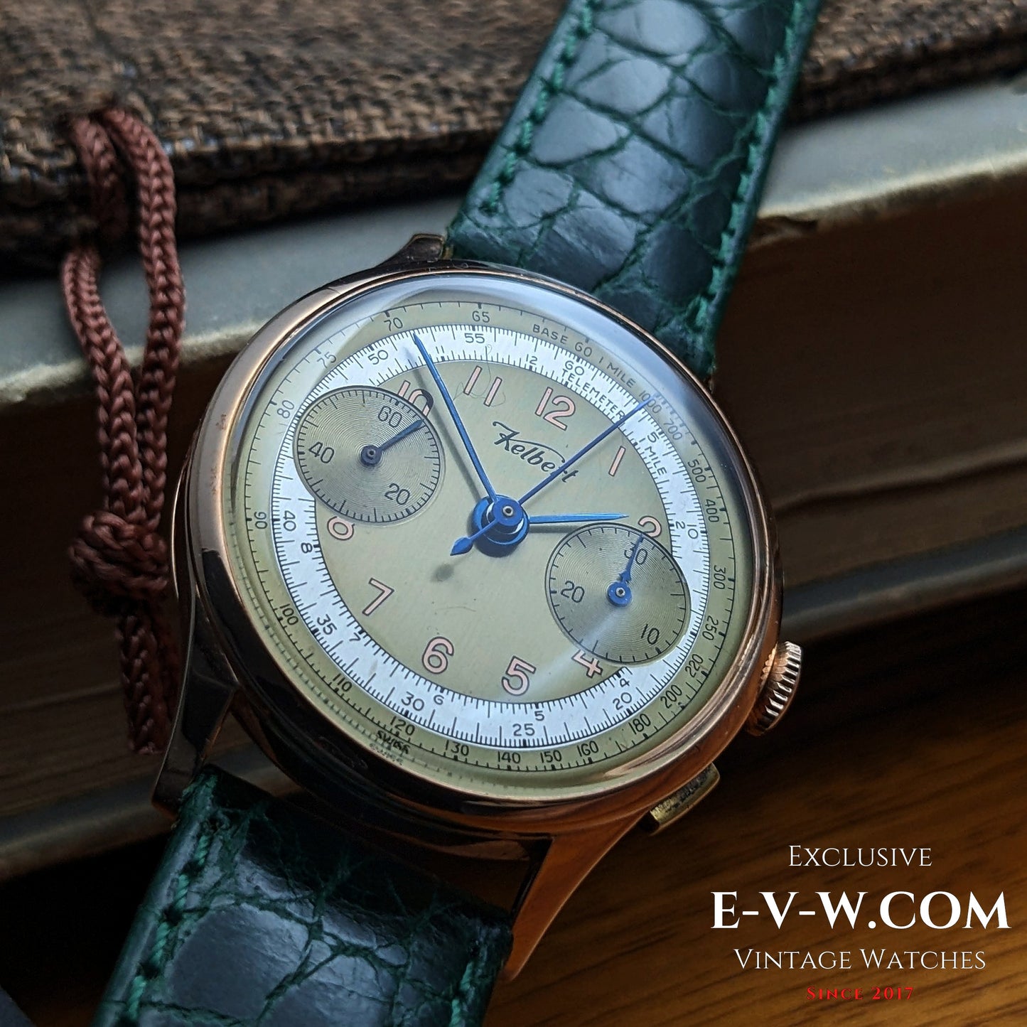 Kelbert Chronograph 18ct Rose Gold 1940s Watch / Serviced