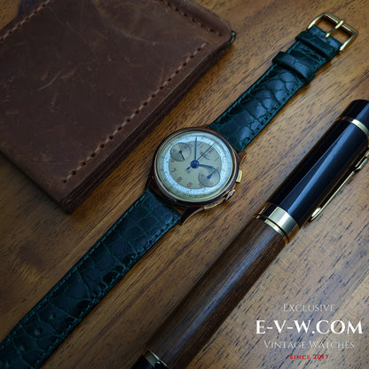 Kelbert Chronograph 18ct Rose Gold 1940s Watch / Serviced