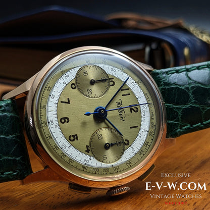 Kelbert Chronograph 18ct Rose Gold 1940s Watch / Serviced