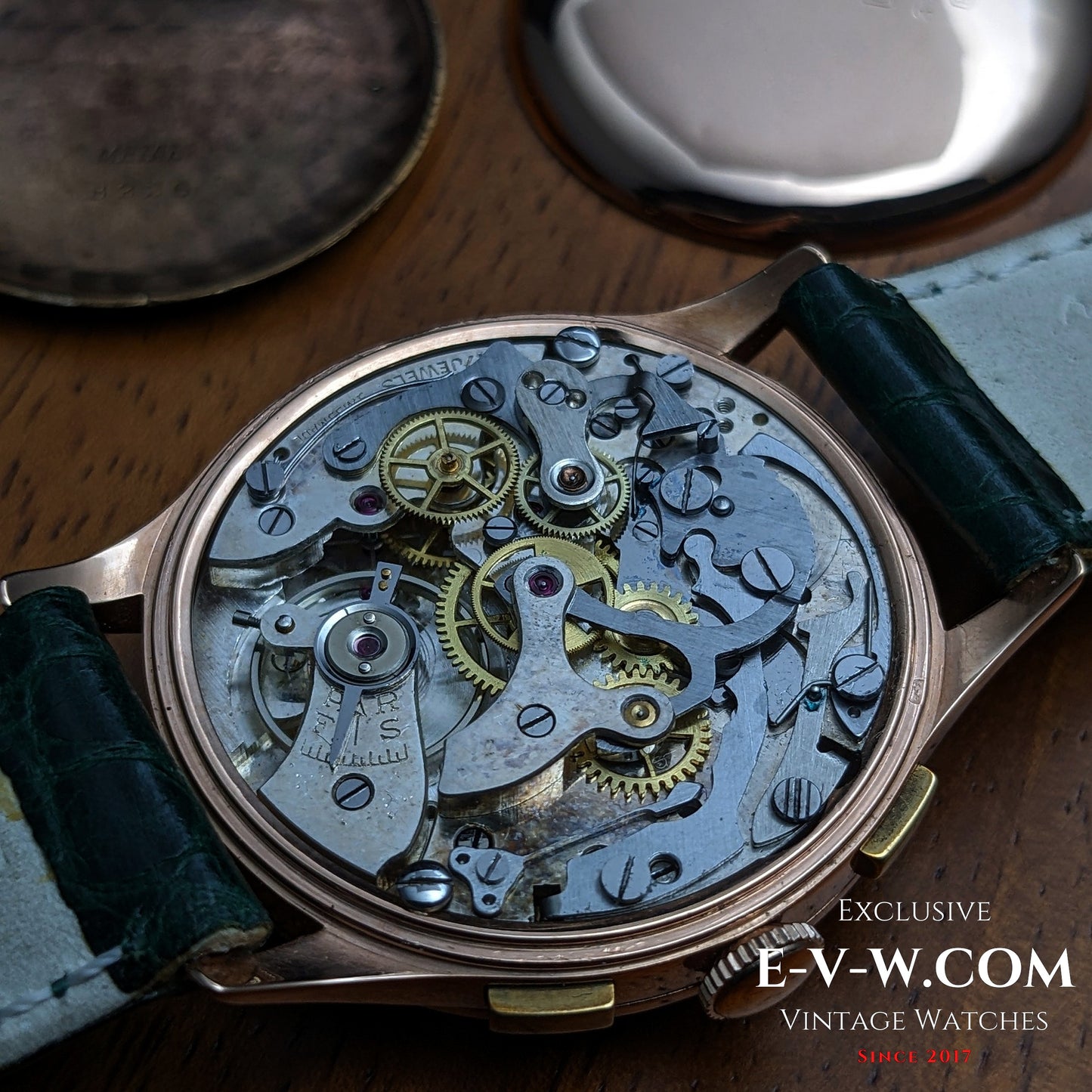 Kelbert Chronograph 18ct Rose Gold 1940s Watch / Serviced