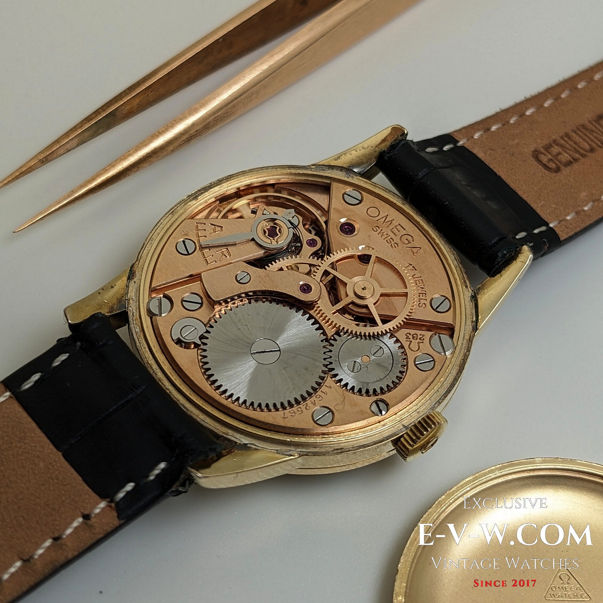 Omega Nachkriegsklassiker / Ref. 2513-2 / Kal. 283 (30T2) / Armbanduhr / 80 Mikron vergoldet / gewartet 