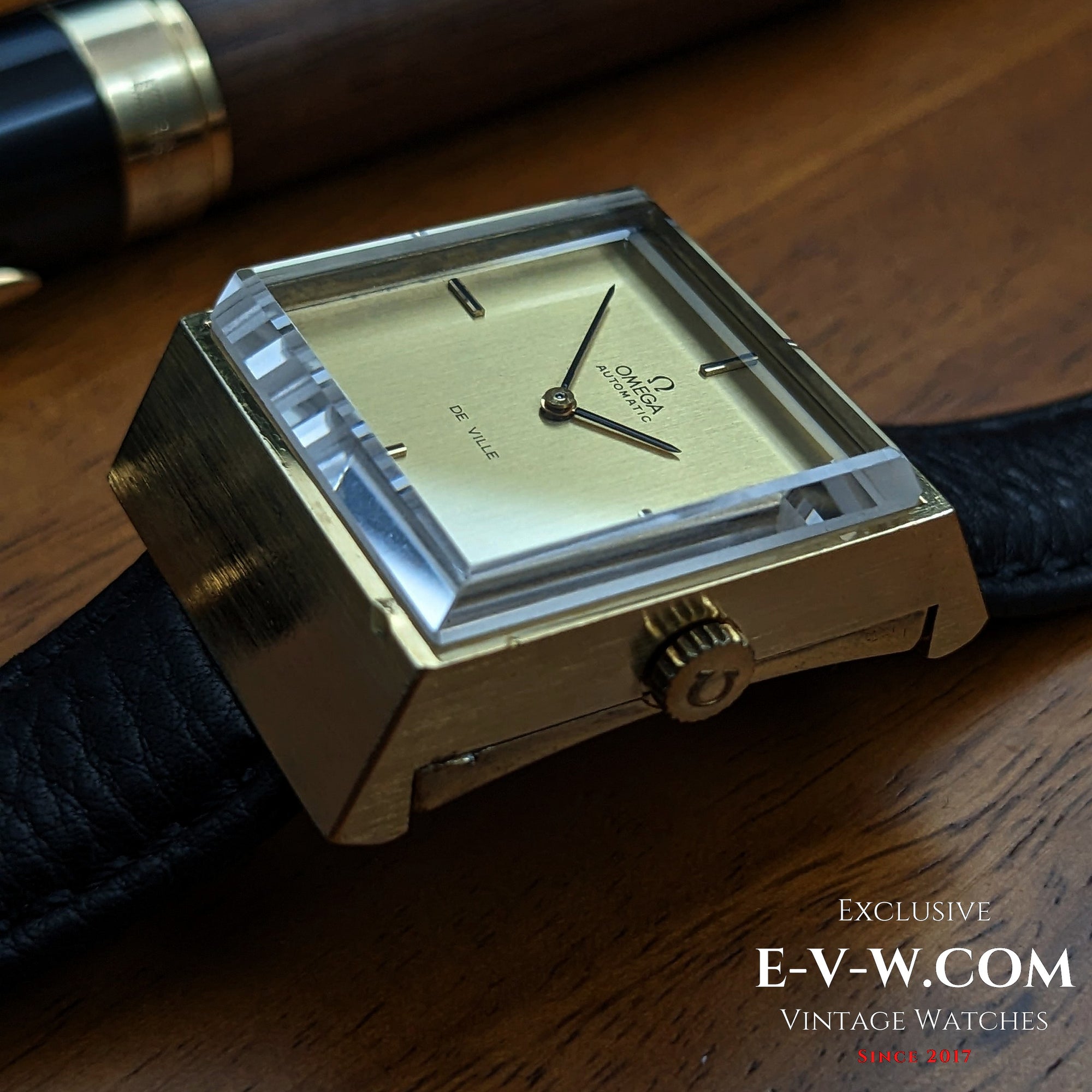 Raro orologio automatico Omega DeVille Super-Emeraude del 1975 / placcato in oro / revisionato 