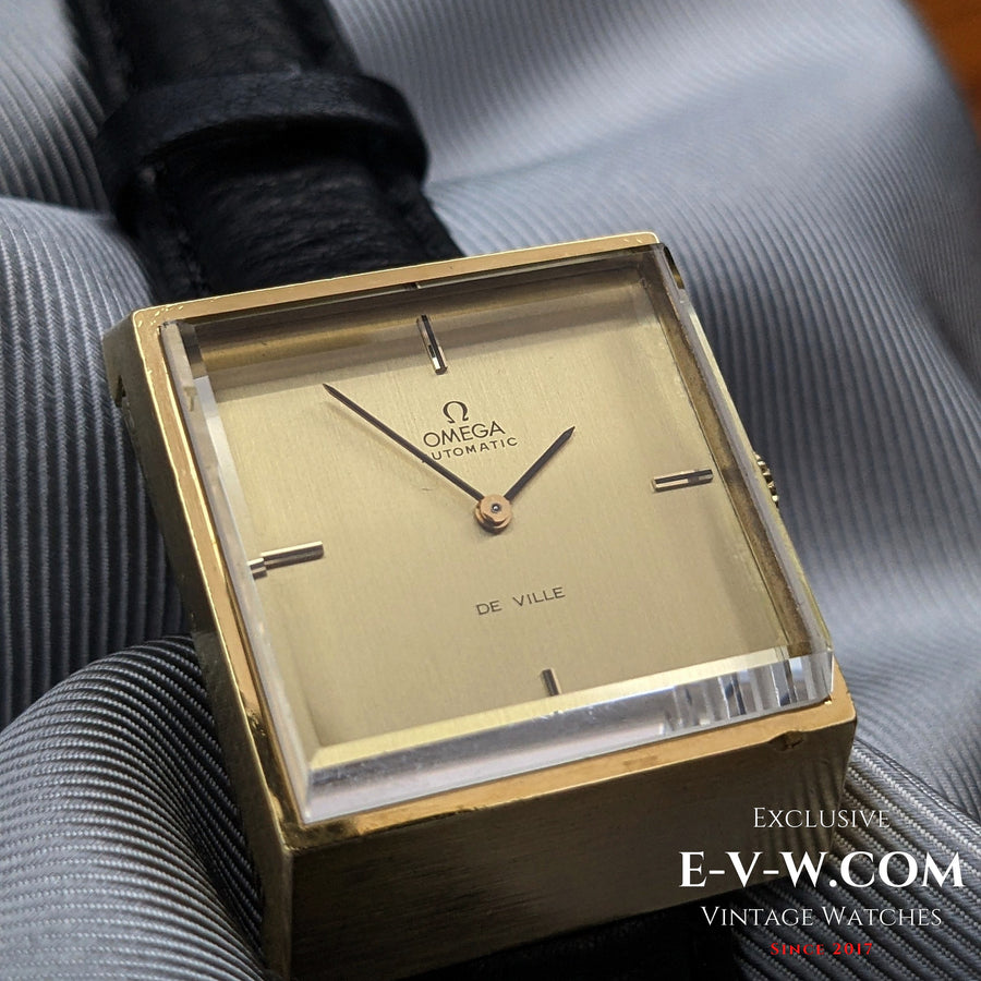 Raro orologio automatico Omega DeVille Super-Emeraude del 1975 / placcato in oro / revisionato 