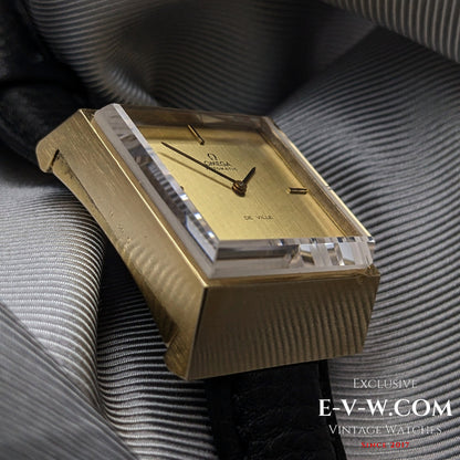 Rare Omega DeVille Super-Emeraude 1975 Automatic Watch / Gold Plated / Serviced