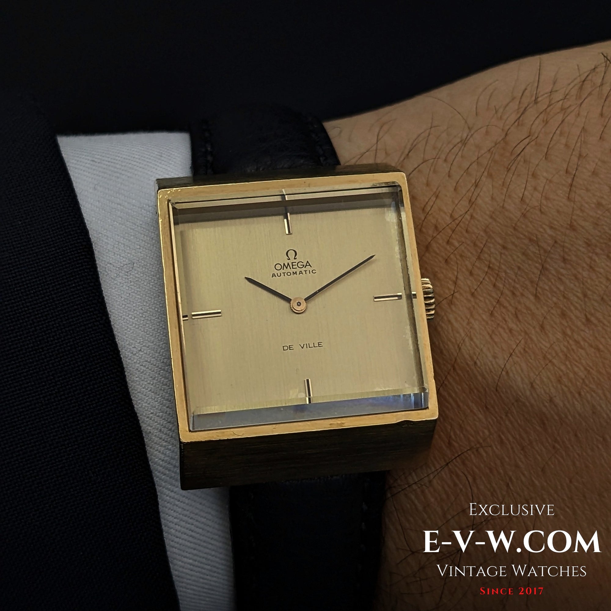 Raro orologio automatico Omega DeVille Super-Emeraude del 1975 / placcato in oro / revisionato 