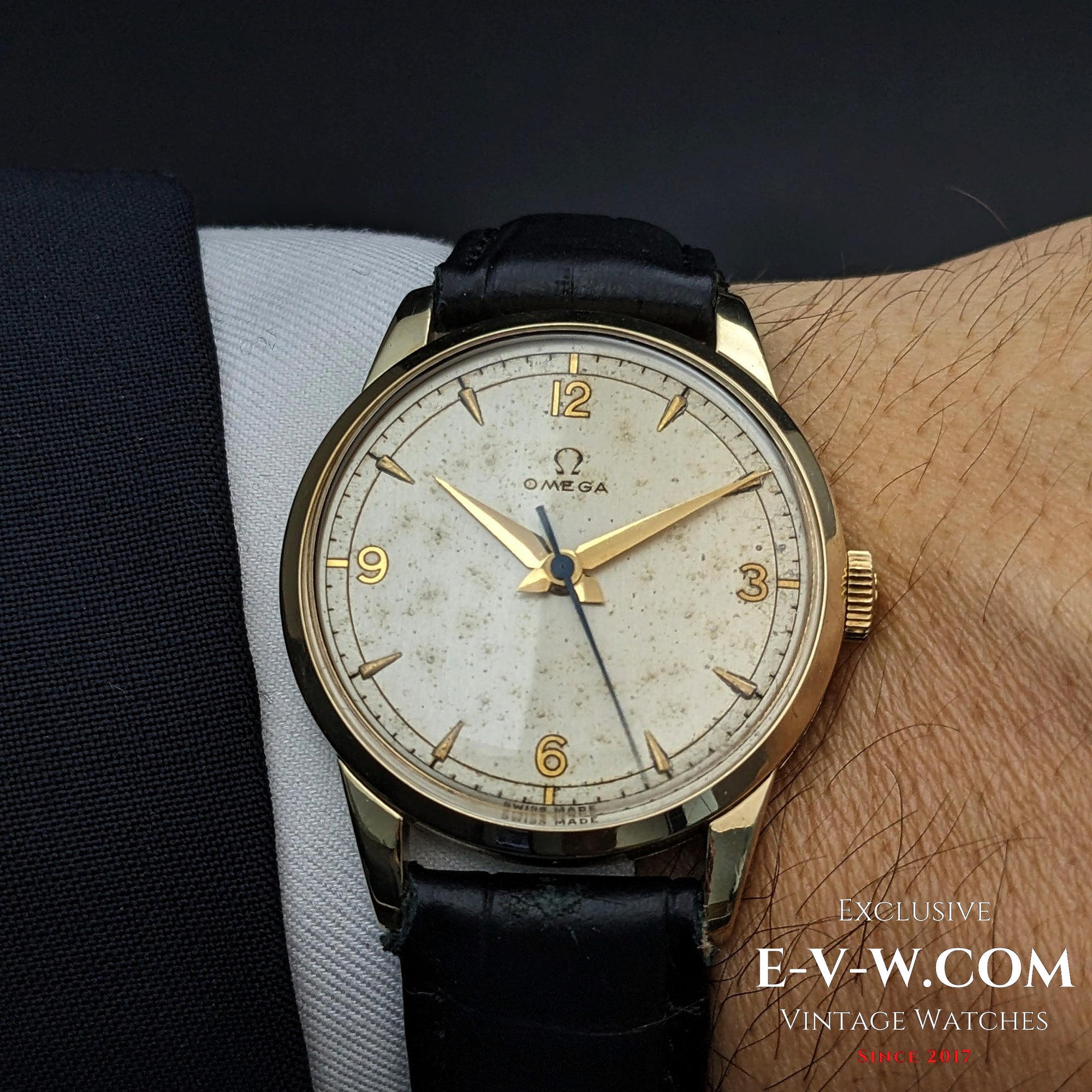 Omega Nachkriegsklassiker / Ref. 2513-2 / Kal. 283 (30T2) / Armbanduhr / 80 Mikron vergoldet / gewartet 
