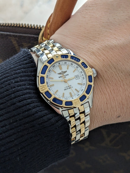 Breitling J Class Lady Gold-Steel with documents / Ref D52065