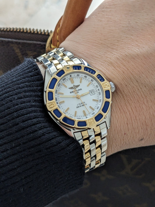 Breitling J Class Lady Gold-Steel with documents / Ref D52065