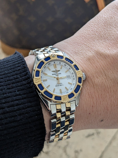 Breitling J Class Lady Gold-Steel with documents / Ref D52065