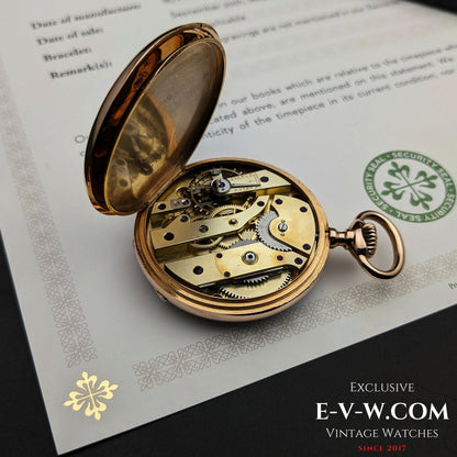 Early Antique 146 years old Patek Philippe 18K Rose Gold / Antique 1877 /Cal.18" Lever Escapement / Patek Philippe Archives
