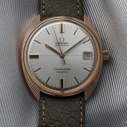 58 Years Old Omega Seamaster Cosmic Automatic / Gold plaque / Ref 166.023 / 1968 Vintage Watch / Serviced