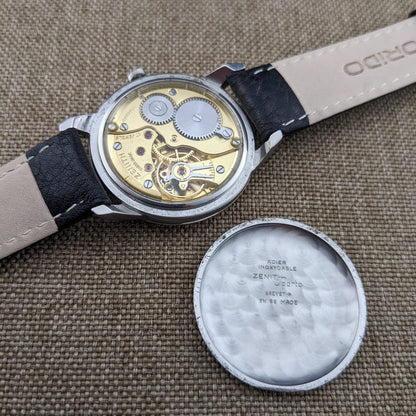 67 Years Old Zenith Sporto 1959 Vintage Wristwatch with Caliber 40T / Patented Transparent Dust Cover / Serviced