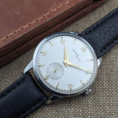 67 Years Old Zenith Sporto 1959 Vintage Wristwatch with Caliber 40T / Patented Transparent Dust Cover / Serviced