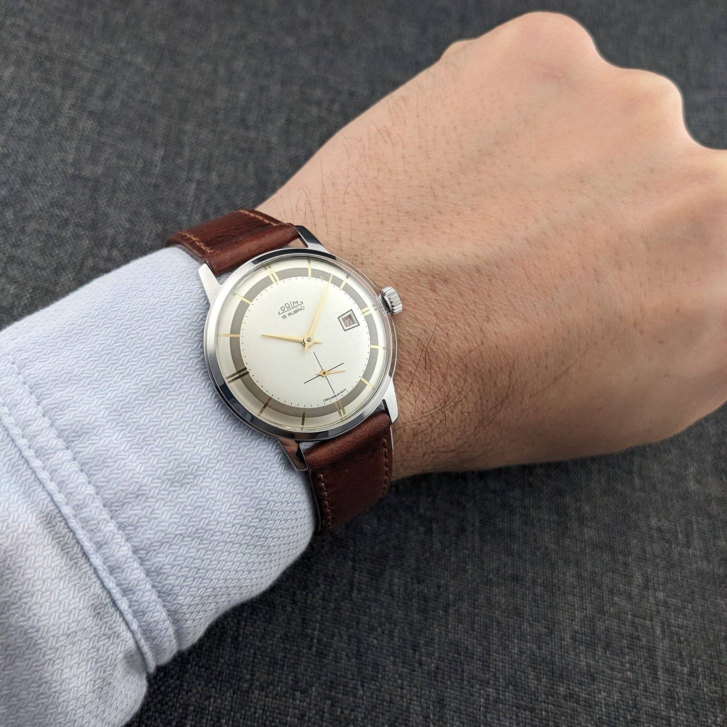 1960s Prim 15 RUBINU Caliber 0121 Manual Wind Wristwatch / Sesrviced