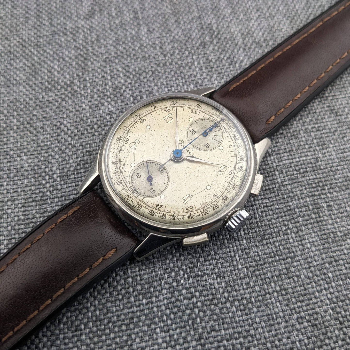 WWII 1945 Breitling Chronograph 178 Vintage / Cal. Venus 170 / Serviced Wristwatch