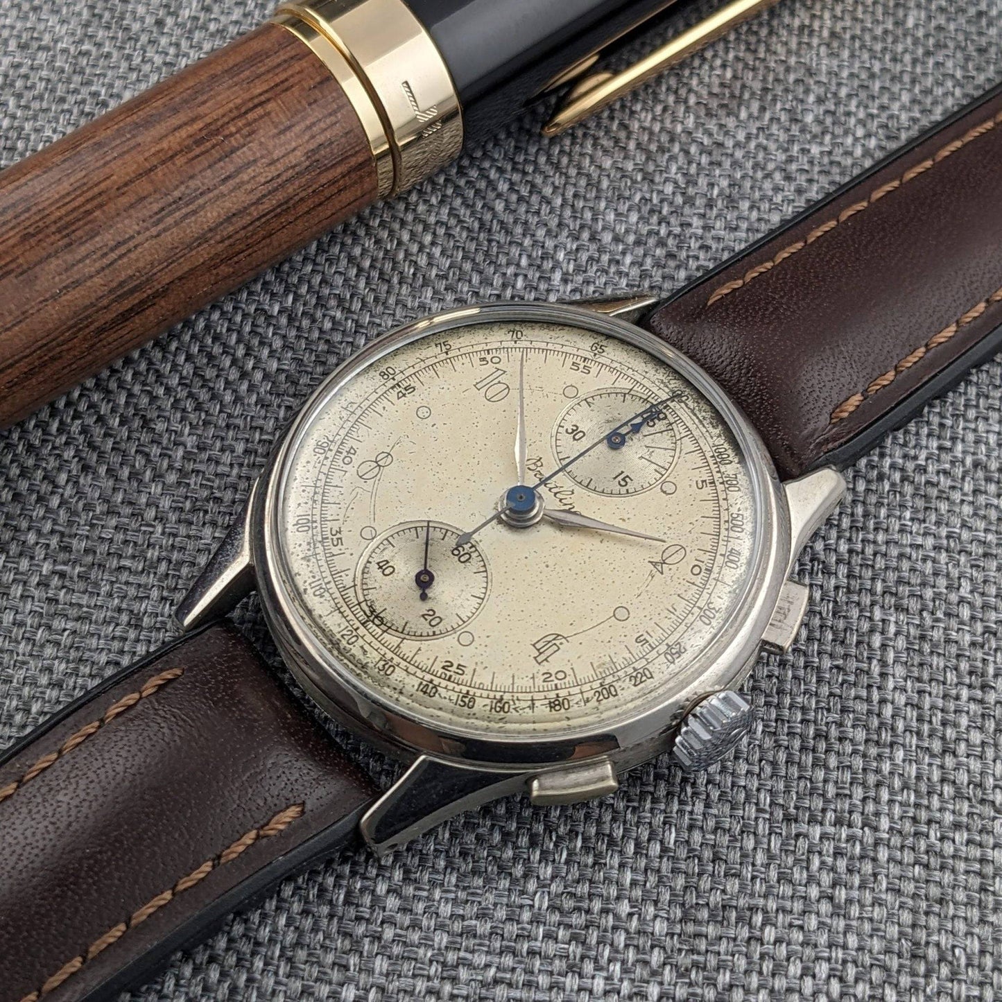 WWII 1945 Breitling Chronograph 178 Vintage / Cal. Venus 170 / Serviced Wristwatch