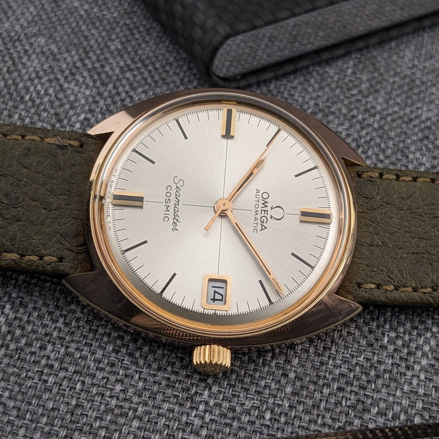 58 Years Old Omega Seamaster Cosmic Automatic / Gold plaque / Ref 166.023 / 1968 Vintage Watch / Serviced