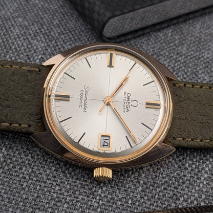 58 Years Old Omega Seamaster Cosmic Automatic / Gold plaque / Ref 166.023 / 1968 Vintage Watch / Serviced