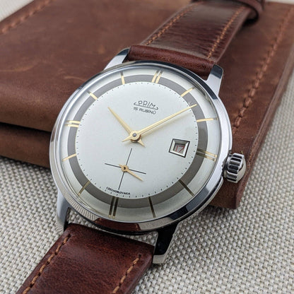 1960s Prim 15 RUBINU Caliber 0121 Manual Wind Wristwatch / Sesrviced