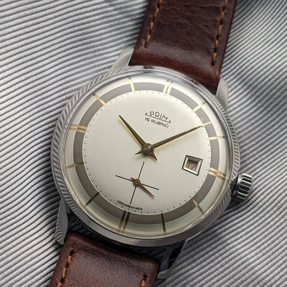 1960s Prim 15 RUBINU Caliber 0121 Manual Wind Wristwatch / Sesrviced