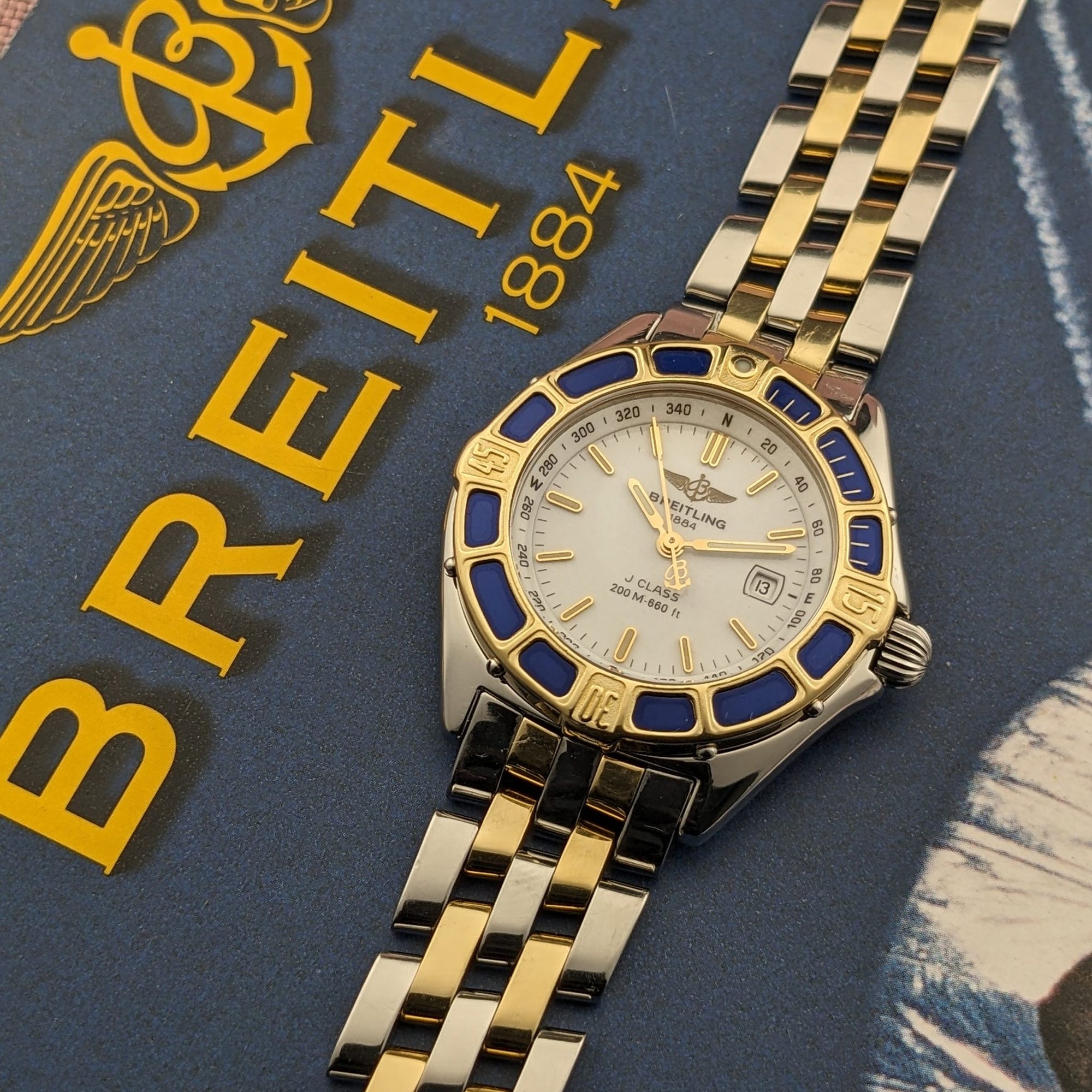 Breitling J Class Lady Gold-Steel with documents / Ref D52065 vintage watch