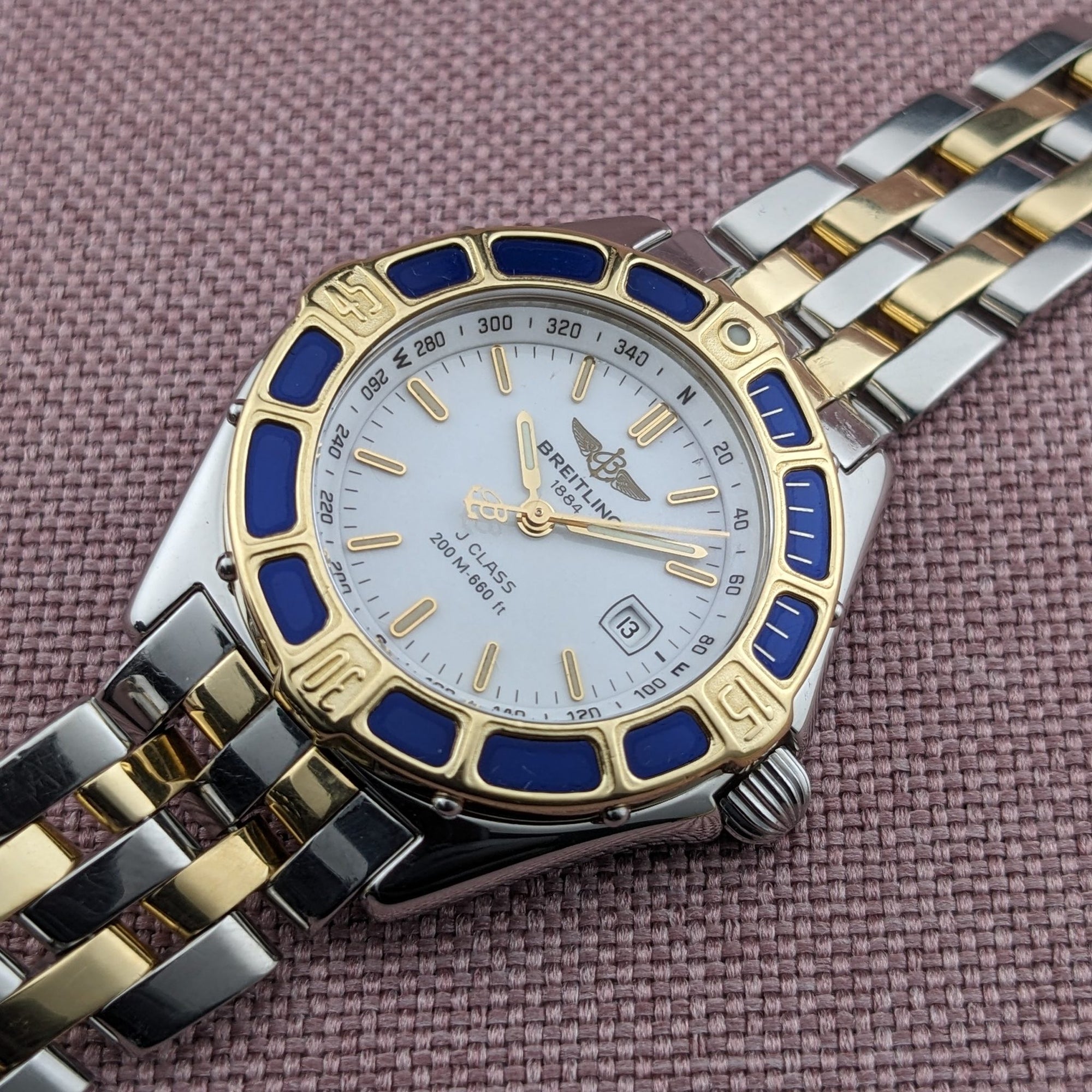 Breitling J Class Lady Gold-Steel with documents / Ref D52065 vintage watch