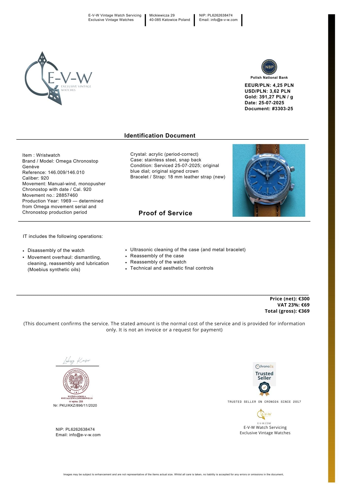 59 years old Omega Chronostop Genève | Ref. 146.009/146.010 | Cal. 920 | Vintage 1969