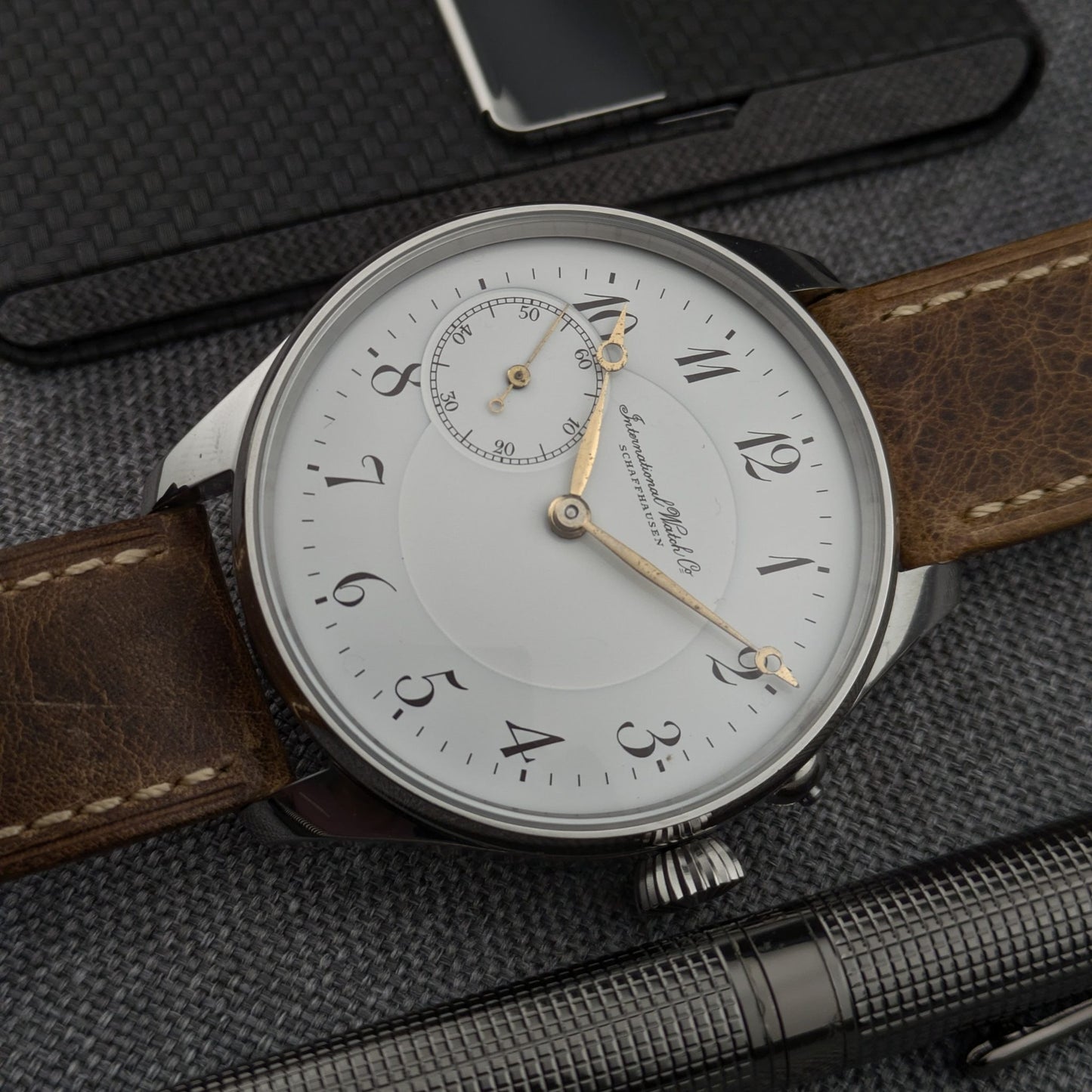 Circa 100 Years Old Antique Pocket Watch IWC Schaffhausen Movement 1926 / Cal 57 Movement / Serviced dial