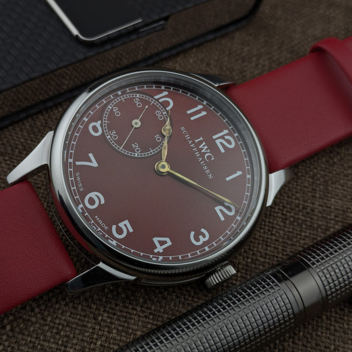 Circa 110 Years Old IWC Schaffhausen Antique c. 1915 / Cal. 73 Pocket-Watch Conversion / Early Portugieser Lineage / Serviced vintage watch