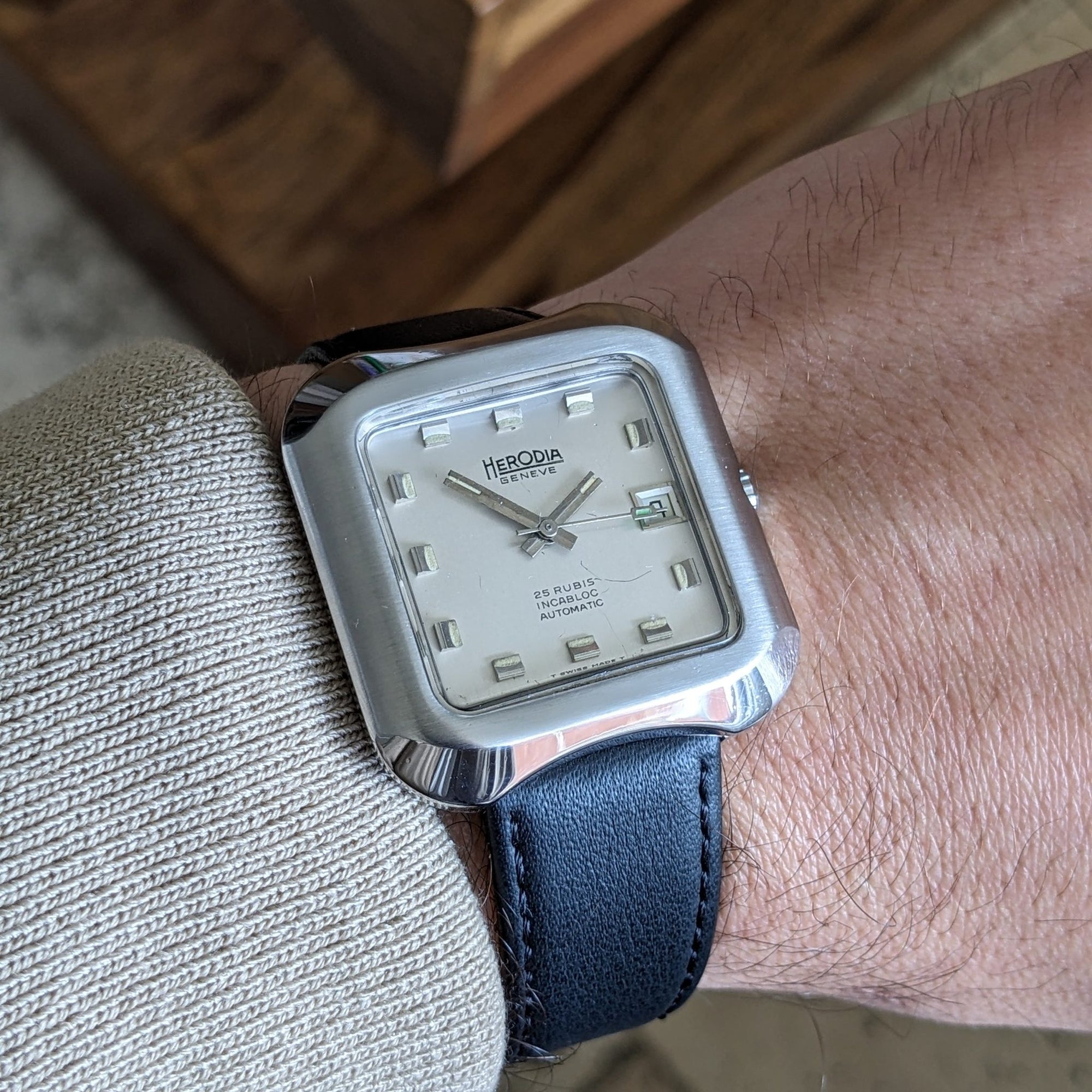 Circa 50 Years Old / Herodia Automatic Geneve / Vintage 1970s Watch / Cal ETA 2782 Movement / Serviced vintage watch