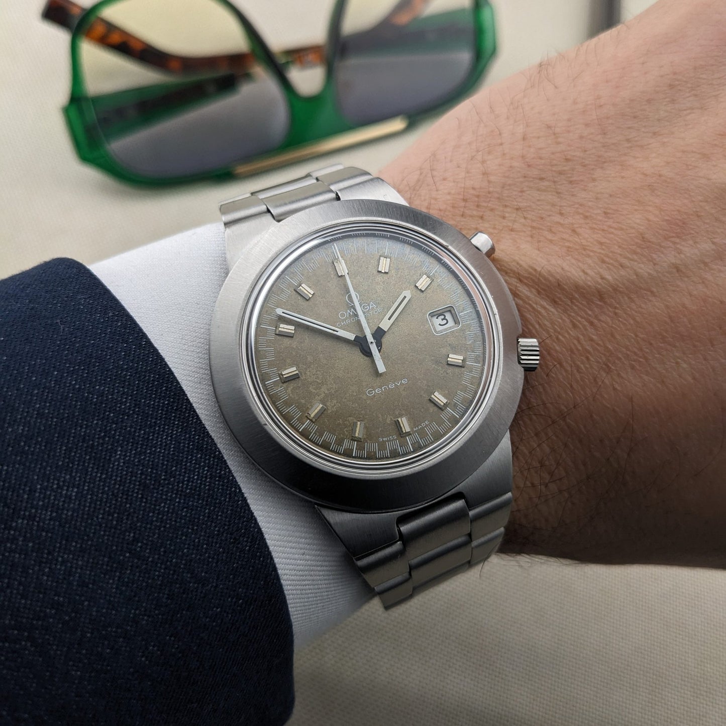 Circa 55 Years Old / Omega Chronostop Geneve Racing Jumbo / Ref 146.012 / Vintage 1969 Watch / Cal 920 Movement / Serviced vintage watch