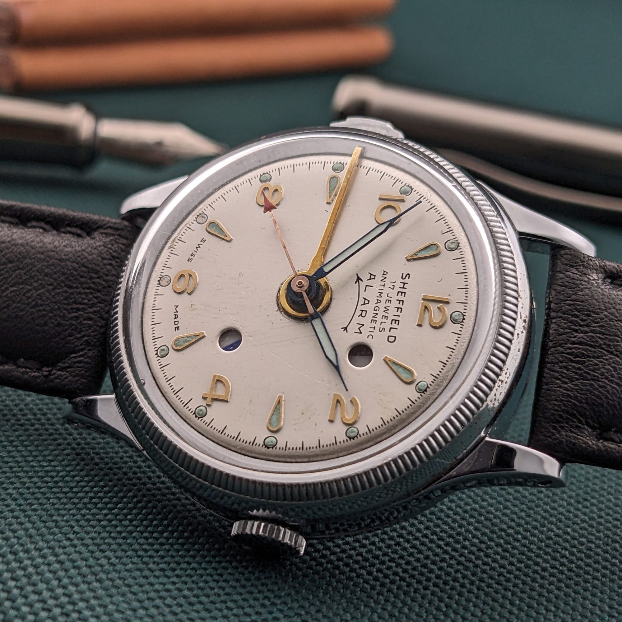 Circa 60 Years Old / Sheffield Antimagnetic Alarm / Vintage 1960s Watch / Cal Baumgartner Frères BFG 90 Movement / Serviced vintage watch