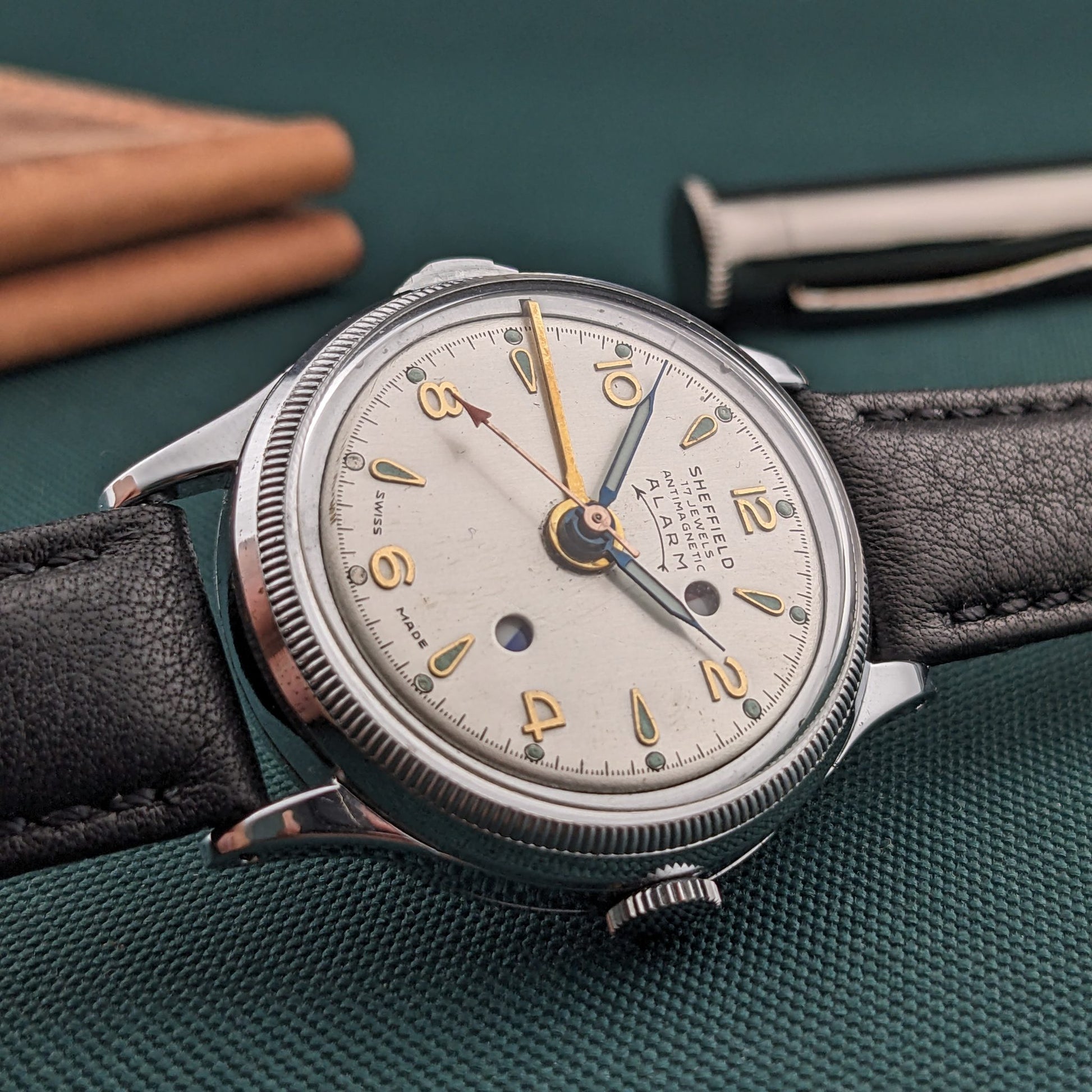 Circa 60 Years Old / Sheffield Antimagnetic Alarm / Vintage 1960s Watch / Cal Baumgartner Frères BFG 90 Movement / Serviced vintage watch