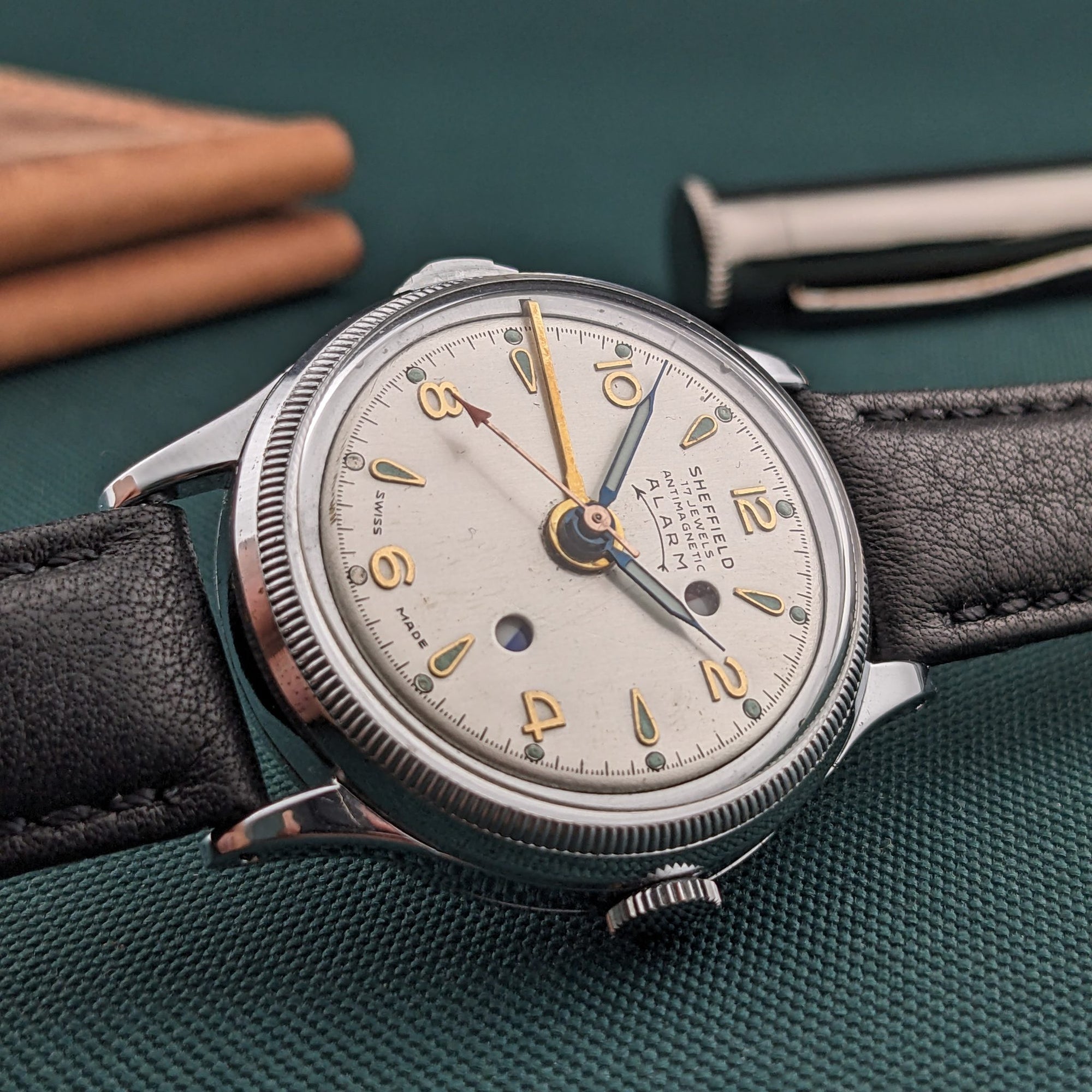 Circa 60 Years Old / Sheffield Antimagnetic Alarm / Vintage 1960s Watch / Cal Baumgartner Frères BFG 90 Movement / Serviced vintage watch
