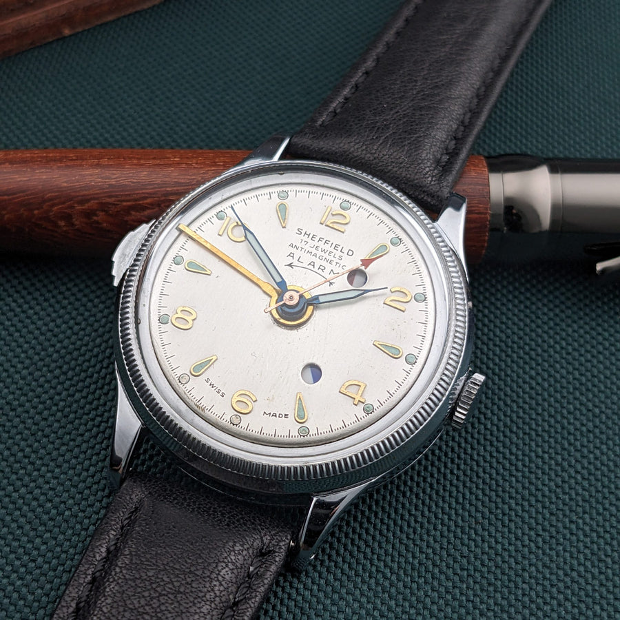 Circa 60 Years Old / Sheffield Antimagnetic Alarm / Vintage 1960s Watch / Cal Baumgartner Frères BFG 90 Movement / Serviced