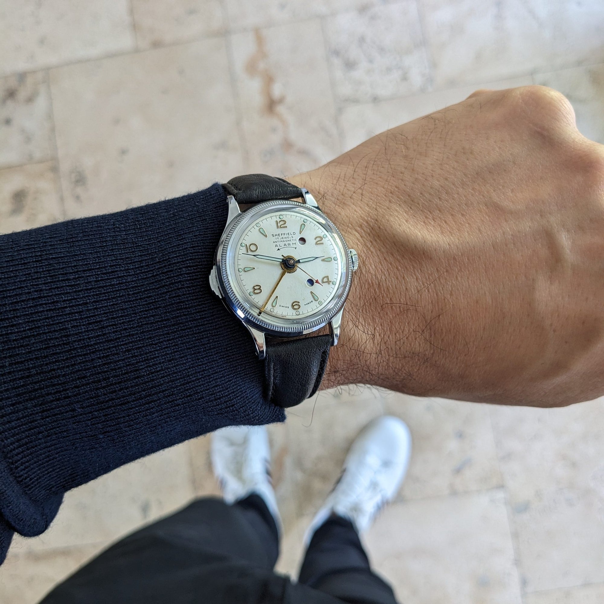 Circa 60 Years Old / Sheffield Antimagnetic Alarm / Vintage 1960s Watch / Cal Baumgartner Frères BFG 90 Movement / Serviced vintage watch