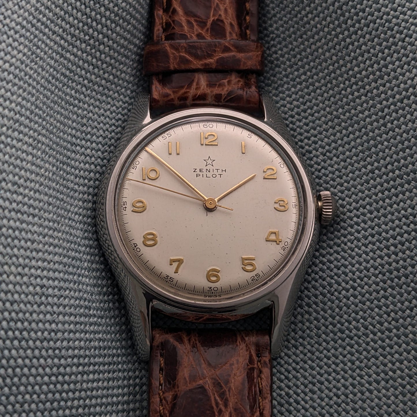 Circa 65 Years Old / Zenith Pilot / Vintage 1960 Watch / Cal 126-5-6 Movement / Serviced vintage watch
