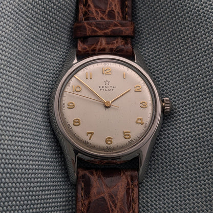 Circa 65 Years Old / Zenith Pilot / Vintage 1960 Watch / Cal 126-5-6 Movement / Serviced vintage watch
