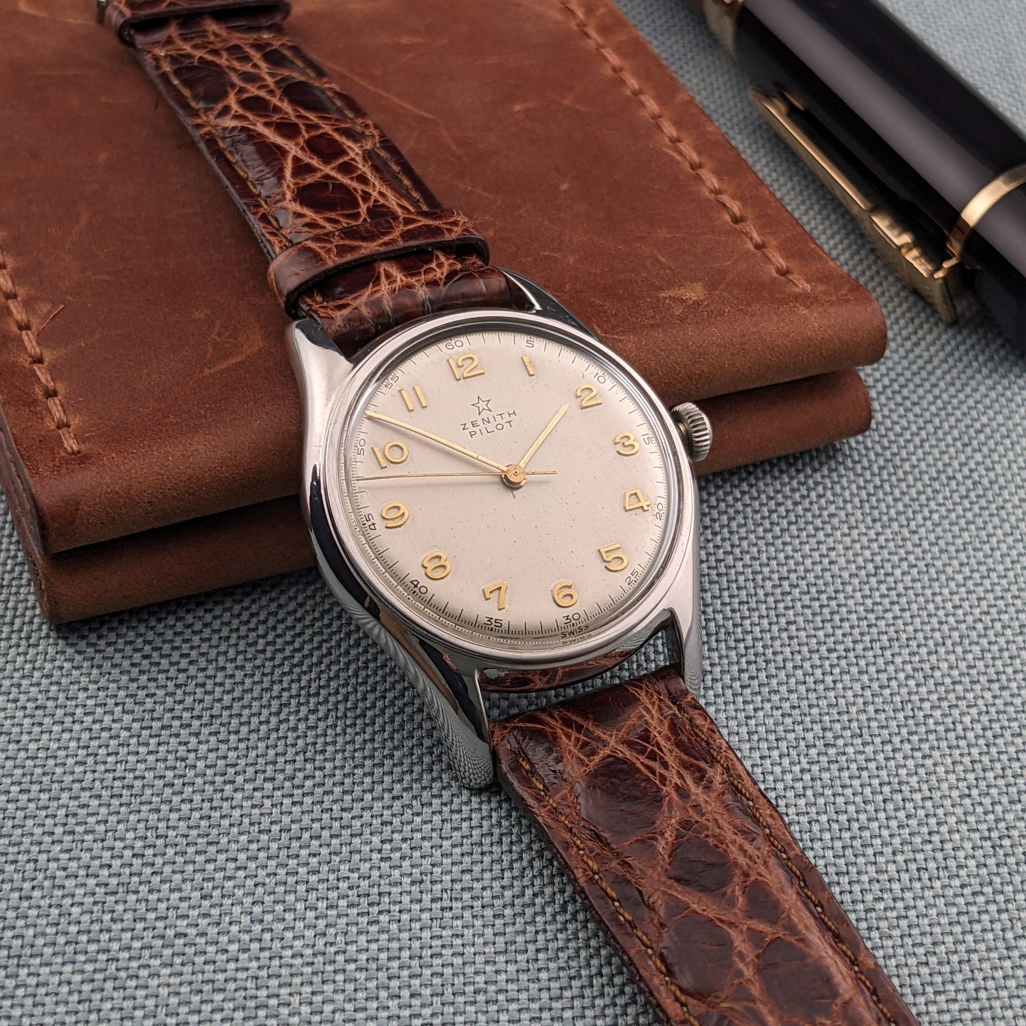 Circa 65 Years Old / Zenith Pilot / Vintage 1960 Watch / Cal 126-5-6 Movement / Serviced vintage watch