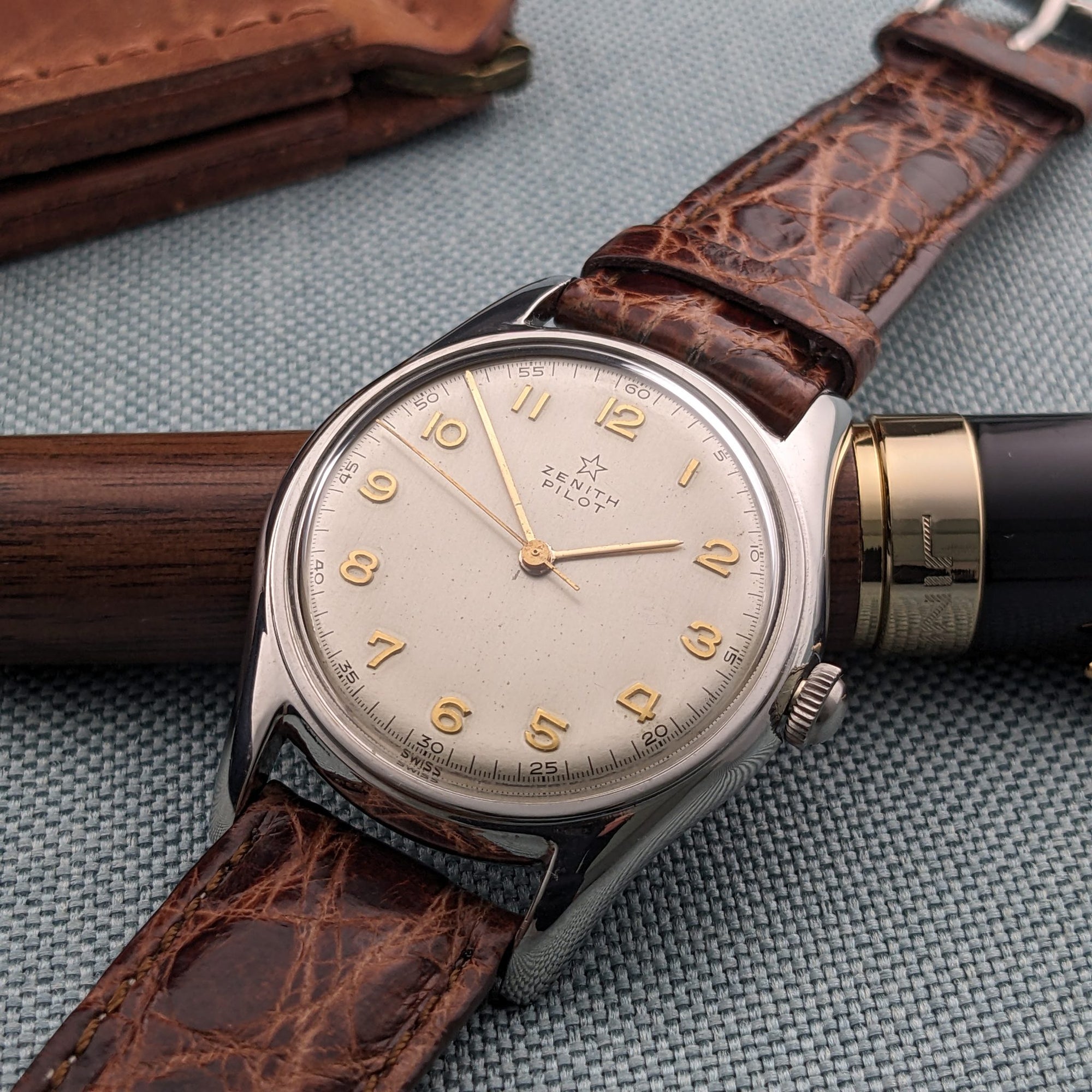 Circa 65 Years Old / Zenith Pilot / Vintage 1960 Watch / Cal 126-5-6 Movement / Serviced vintage watch