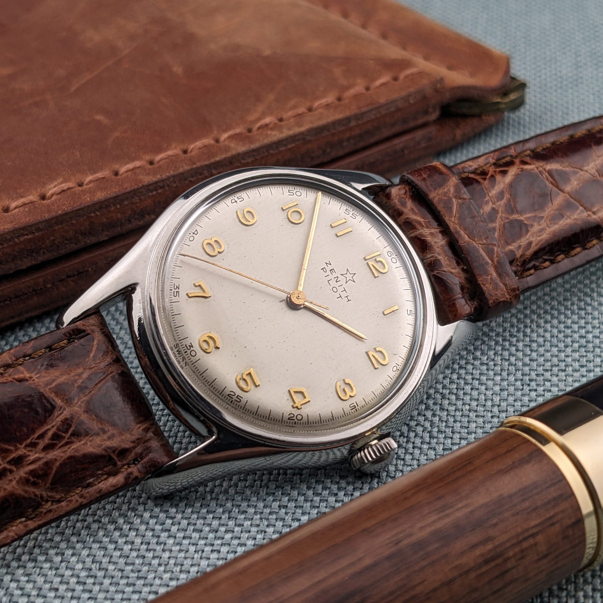 Circa 65 Years Old / Zenith Pilot / Vintage 1960 Watch / Cal 126-5-6 Movement / Serviced vintage watch