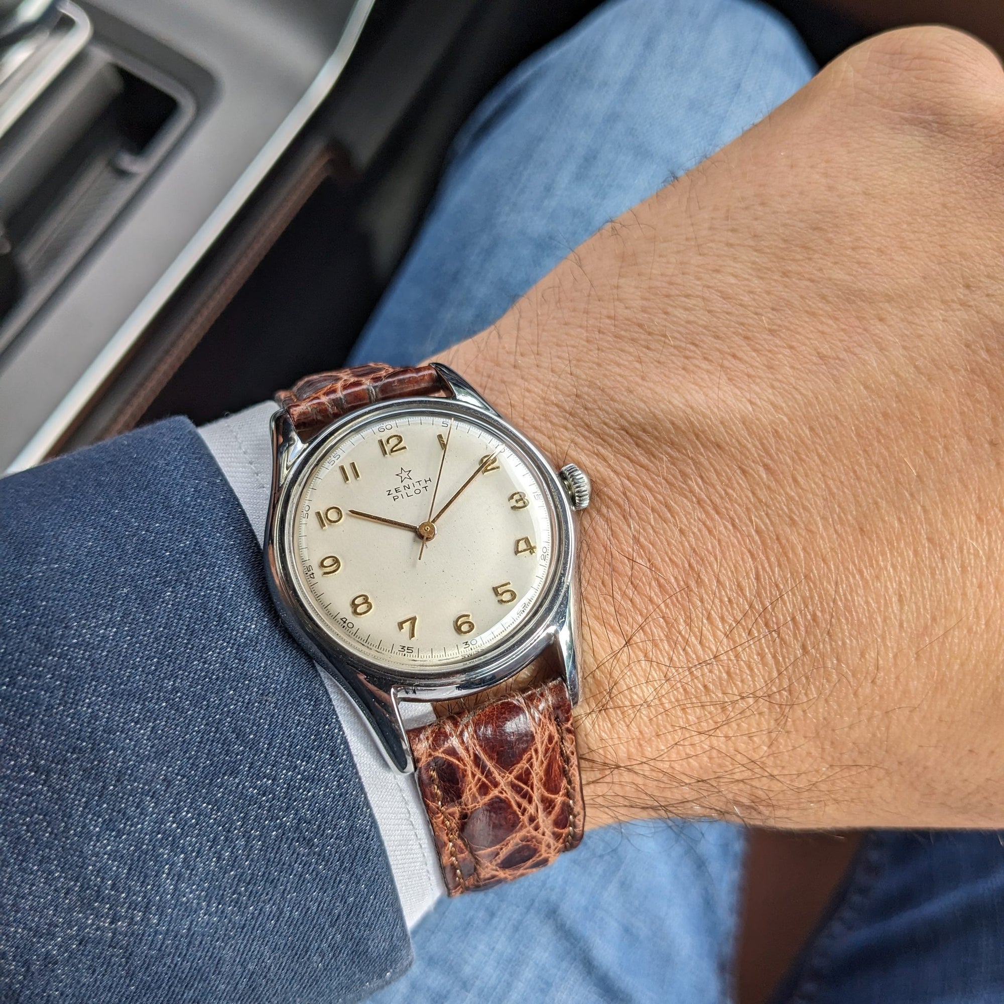 Circa 65 Years Old / Zenith Pilot / Vintage 1960 Watch / Cal 126-5-6 Movement / Serviced vintage watch