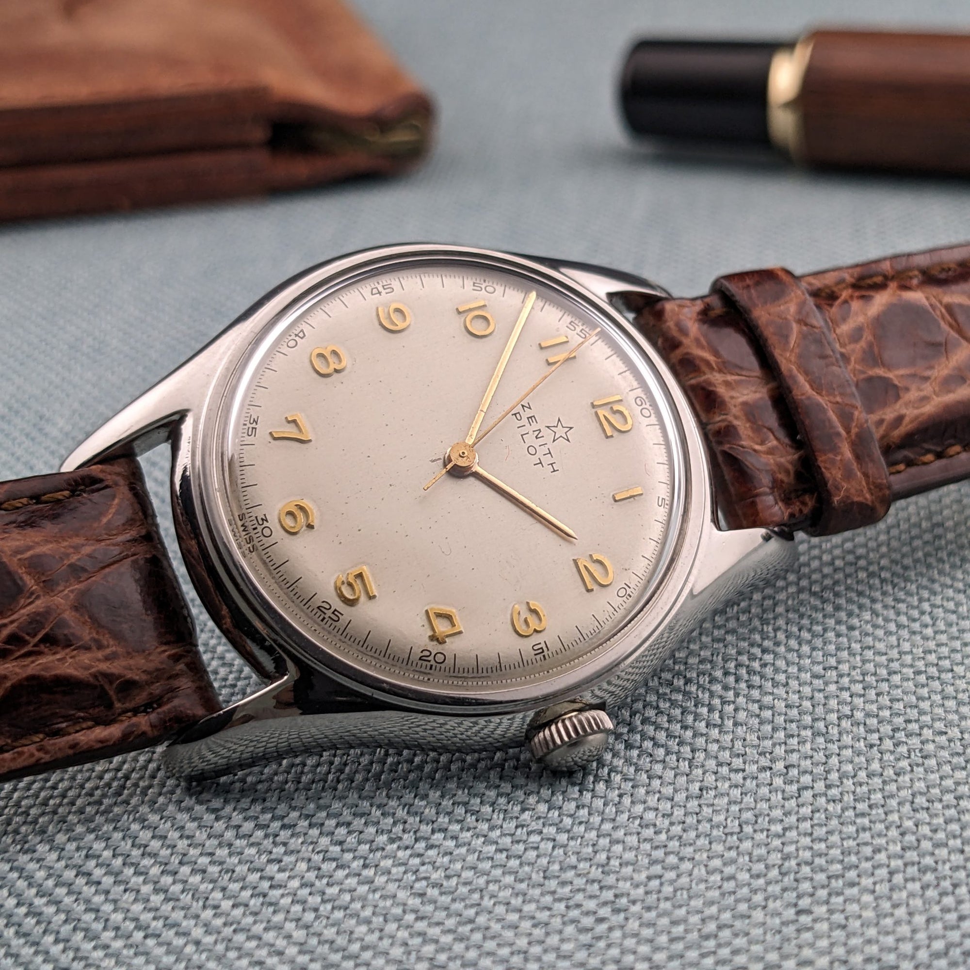 Circa 65 Years Old / Zenith Pilot / Vintage 1960 Watch / Cal 126-5-6 Movement / Serviced vintage watch