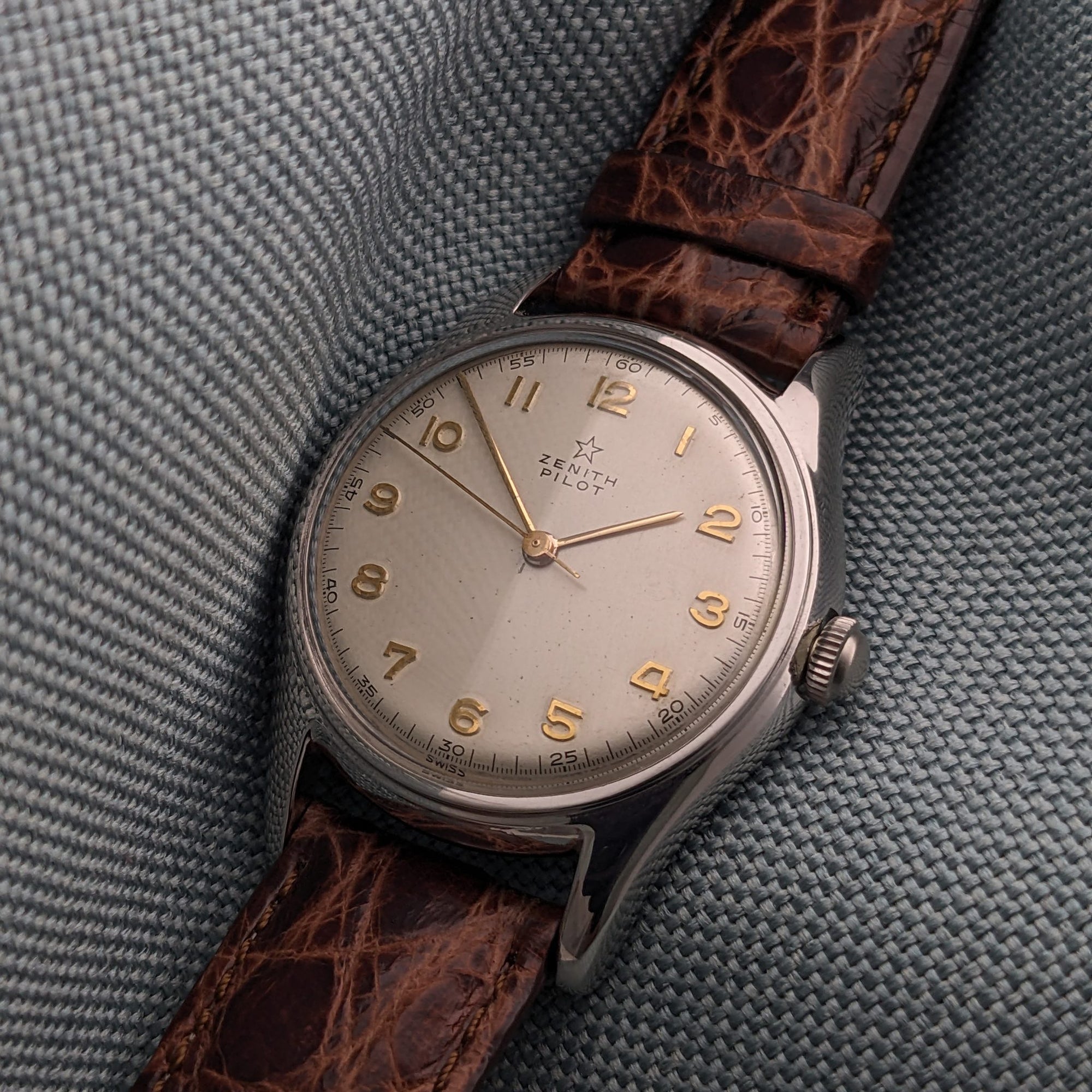 Circa 65 Years Old / Zenith Pilot / Vintage 1960 Watch / Cal 126-5-6 Movement / Serviced vintage watch
