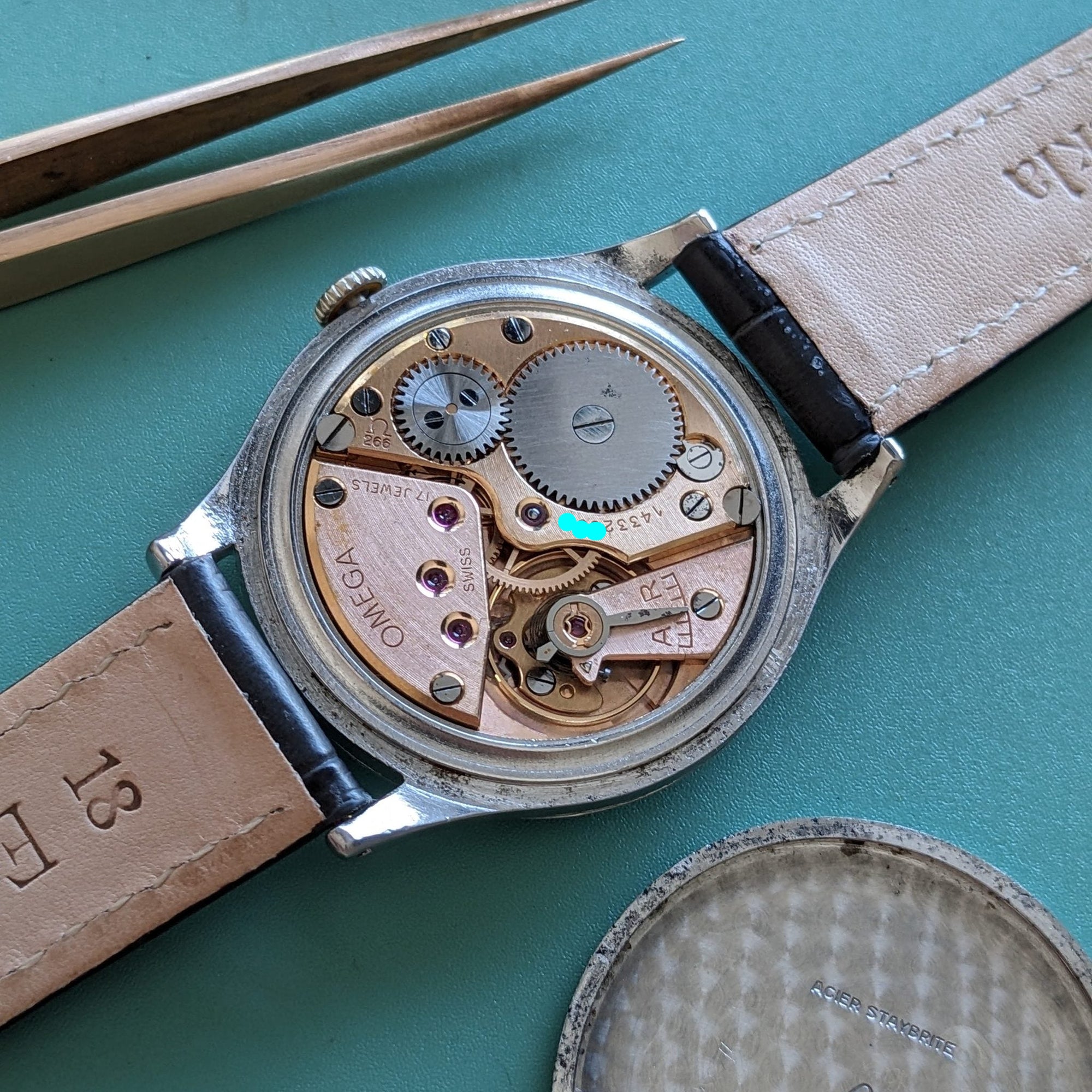 Circa 70 Years Old / Omega / Ref 2609 16 / Jumbo 37.5 mm / Two-Tone Graphite Crosshair Dial / Vintage 1954 Watch / Cal 266 Movement / Serviced vintage watch