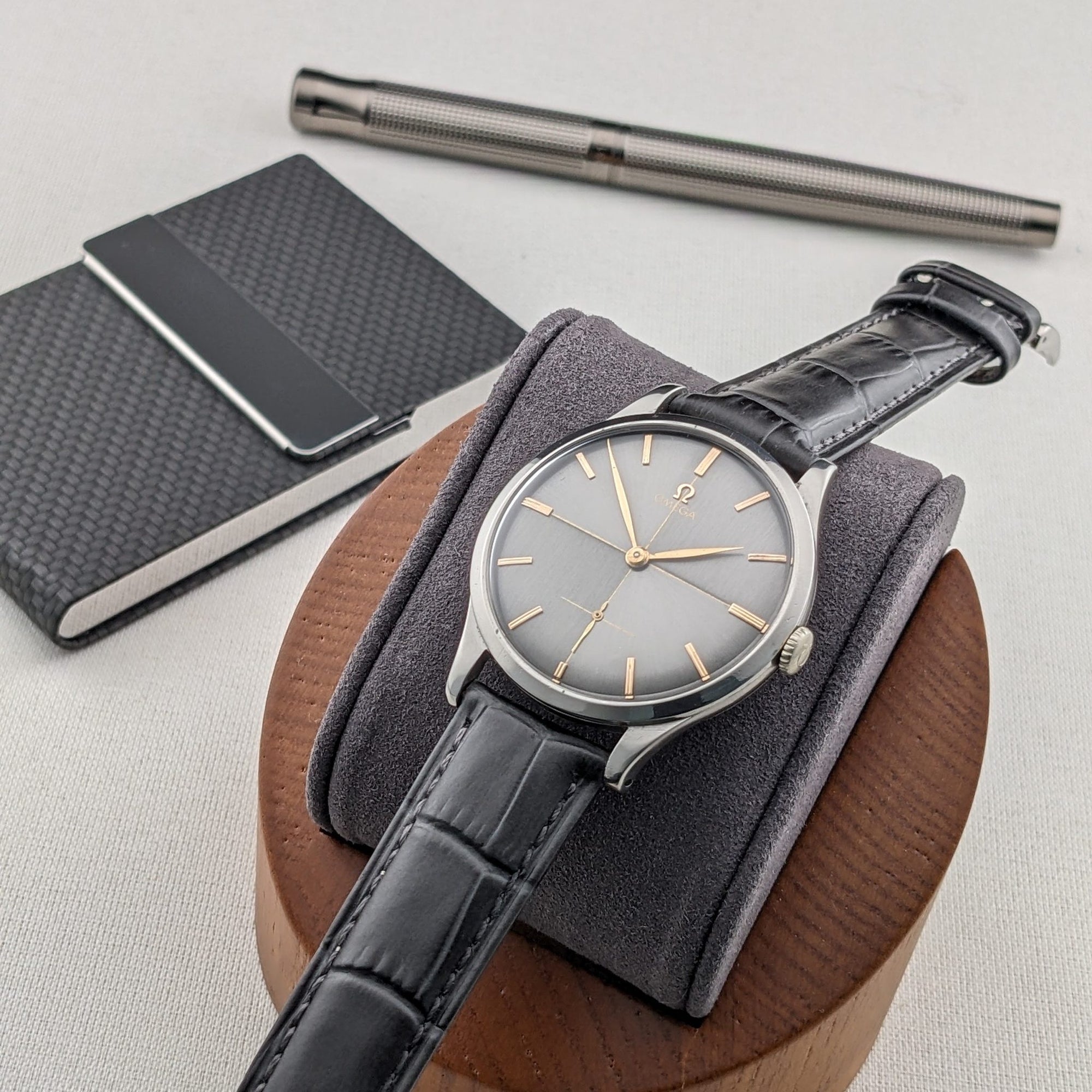 Circa 70 Years Old / Omega / Ref 2609 16 / Jumbo 37.5 mm / Two-Tone Graphite Crosshair Dial / Vintage 1954 Watch / Cal 266 Movement / Serviced vintage watch