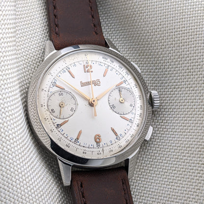 Circa 70 Years Old Rare Eberhard & Co Pre-Extra Fort Chronograph / Vintage 1950s Watch / Cal Valjoux 65 (cal. 16000) Movement / Serviced vintage watch