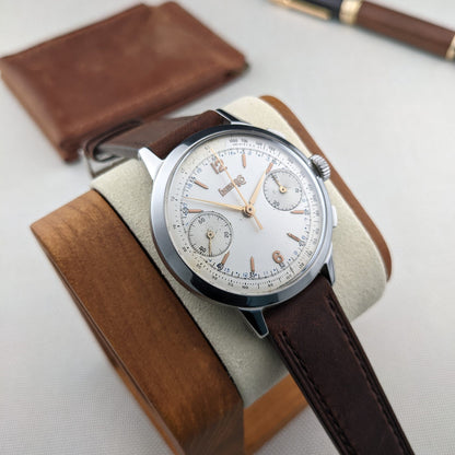Circa 70 Years Old Rare Eberhard & Co Pre-Extra Fort Chronograph / Vintage 1950s Watch / Cal Valjoux 65 (cal. 16000) Movement / Serviced vintage watch