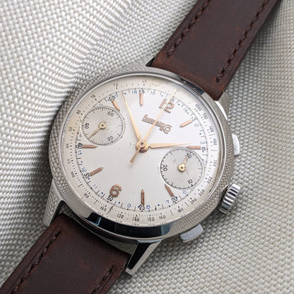 Circa 70 Years Old Rare Eberhard & Co Pre-Extra Fort Chronograph / Vintage 1950s Watch / Cal Valjoux 65 (cal. 16000) Movement / Serviced vintage watch